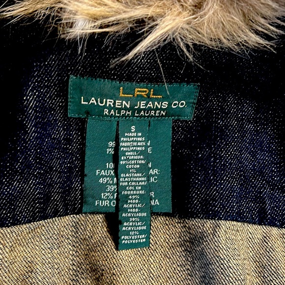 Ralph Lauren denim Jean jacket w removable collar - Picture 2 of 5